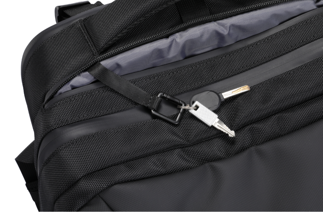 key hook from easy access compartment clang fodular bag