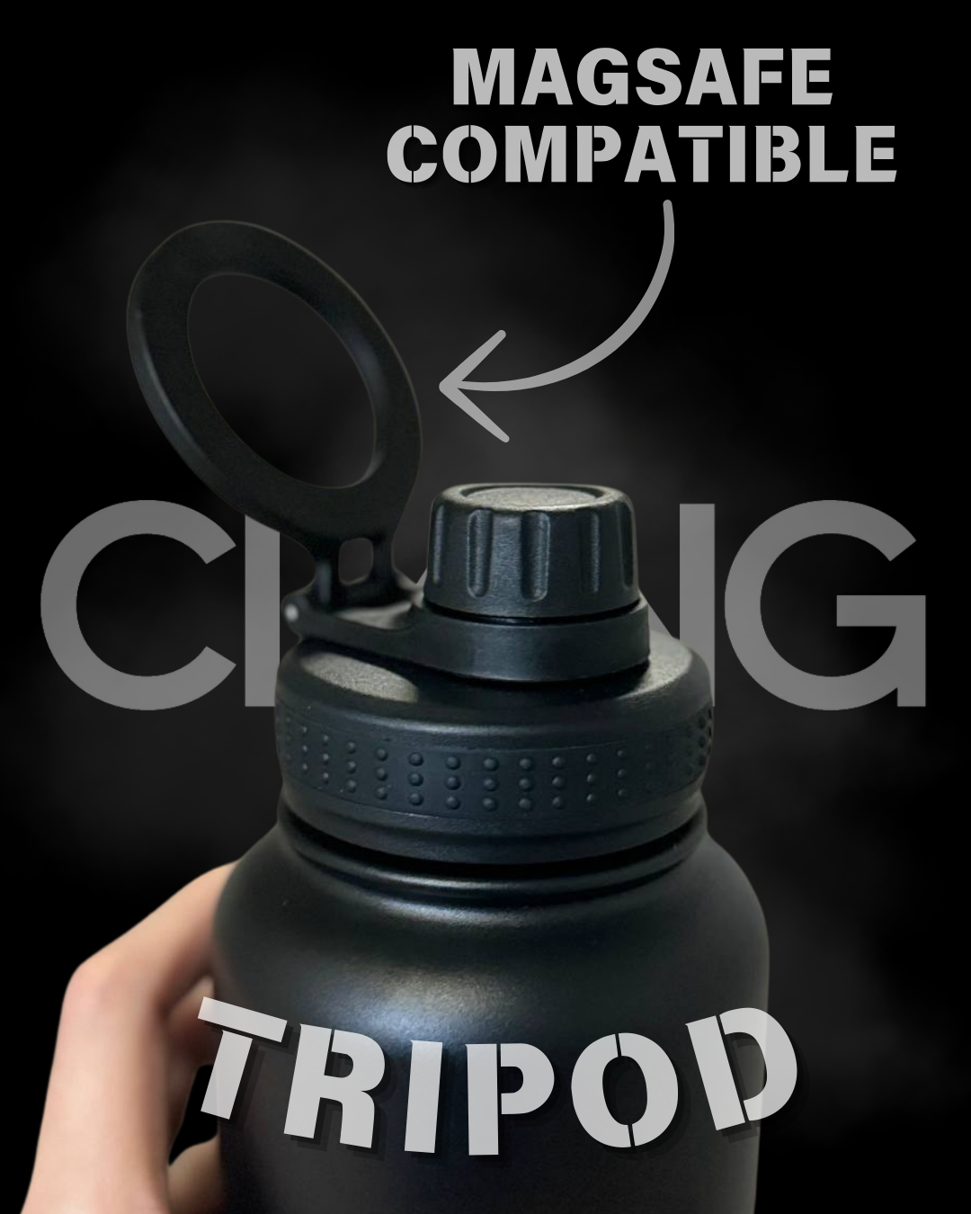 Tripod that uses MagSafe technology, to stick your phone using magnet, to take videos of your gym work out or even sports videos.